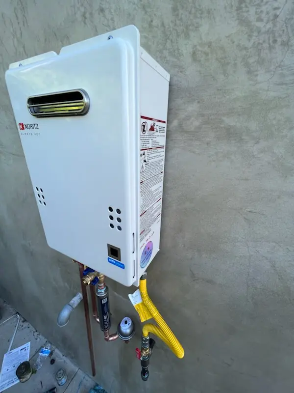 Tankless water heater installation for Manning homes